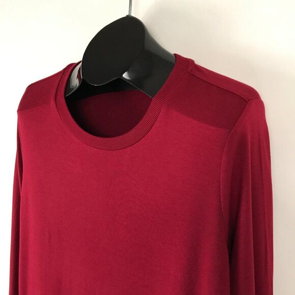 Susan Graver Weekend Cozy Jersey Knit Tunic Women's Plus 1X Petite Red Pockets - Picture 4 of 12